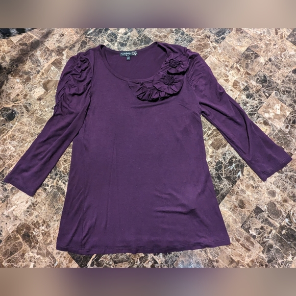 5/$25 7 Wonders Long Sleeve Purple Shirt - Picture 1 of 6